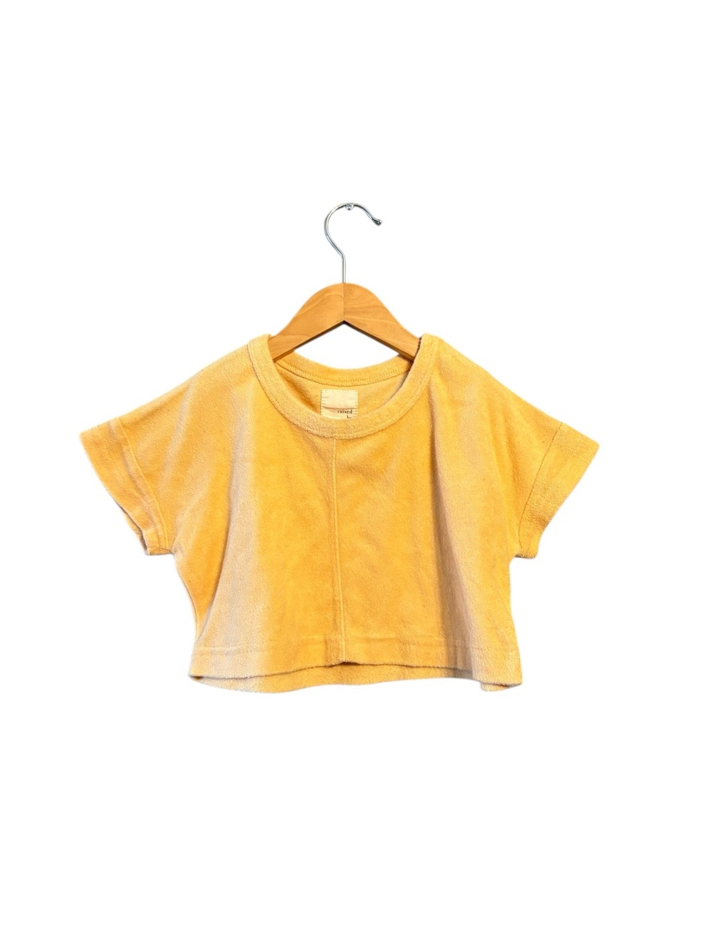 Kids Mustard Short Sleeve Tee - Crop Crew Neck